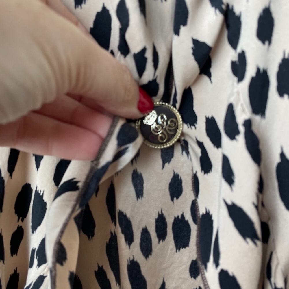 Alisha Levine Open Back Leopard Print Top Sz S - Picture 3 of 8